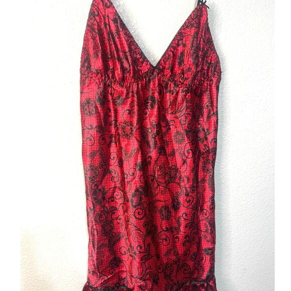 Seductive Red Black Lingerie Set Medium Nighty Chemise boudoir Fairy Sexy Robe - Picture 10 of 12